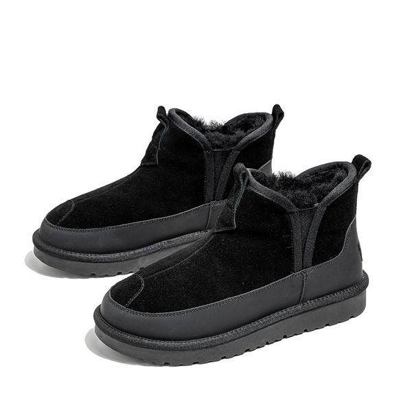 BUFFNY Men's Retro Suede Lined Snow Boots With Thick Sole For Winter Outdoor Comfort & Warmth_vogvips.com