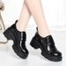 Drop-shipping Soft Leather Retro Thick-soled Women's Casual Loafers, Platform For Petite Women, Ladies' Single Shoes_vogvips.com