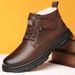 European Warm Series 2025 Autumn Winter Men's Cotton Shoes With Fleece Lining Warm Snow Martin Leather Boots_vogvips.com