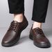 Spring Summer Men's Work New Business Black Leather Chef Shoes Men Korean Style Versatile Thick Casual Sneakers_vogvips.com