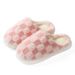 Couple Style Thick Sole Plaid Autumn Cute Flat Slippers Winter Fleece Lined Maternity Warm Cotton Shoes For Women_vogvips.com
