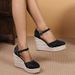 Women S Platform Wedge Sandals With Hollow Design Jute Sole Breathable Casual Slip On Shoes For Spring Autumn_vogvips.com