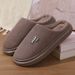 Cotton Women, Autumn And Winter 2025, New Thick Soled Home Indoor Confinement Shoes, Couple Plush Slippers For Men_vogvips.com