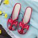 Slippers, Embroidered Cloth Shoes, Contrasting Colors, Chinese Style, Baotou, Outer Wear, Cool Slippers, Women's Shoes_vogvips.com