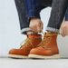 Tooling Boots Men's Thick-soled Heightening Medium-top Leather Shoes Retro Leather Outdoor Hiking And Leisure Martin Boots_vogvips.com