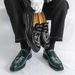 New Fashion Men's British Black Business Casual Loafer Shoes Daily Driving Office Leather Shoes One Foot Pedal Lazy Brown Banquet Dress Wedding Men's_vogvips.com