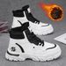 Men's Winter Snow Boots Slip-Resistant Work Boots With Fleece Lining, Anti-Slip Rubber Sole, Warm & Durable Casual Boots For Cold Weather_vogvips.com