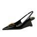 1097-K55 Style Women's Shoes With High Slng Heels, Patent Leather Hollowed Out Back Strap, Shallow Mouthed Pointed_vogvips.com