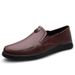 Men's Leather Shoes Style Dress Doudou Shoes Soft-soled Driving Shoes_vogvips.com