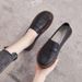 Plus Size Women's Single 2026 Spring And Autumn New British Style Versatile Soft Sole White Flat Casual Loafers Nurse_vogvips.com
