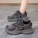 Women's Dad Sneakers 2024 Autumn New Breathable Sports Student Korean Style Versatile Thick Sole Height Increasing_vogvips.com