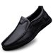 Euro Step 2025 Top Layer Cowhide Men's Loafers Soft Leather Breathable Middle-aged Casual Slip-on Work Shoes_vogvips.com