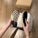 Women's Exquisite Fishnet Woven Openwork Perforated Closed Toe Slippers Summer Wear High-End Sandals_vogvips.com
