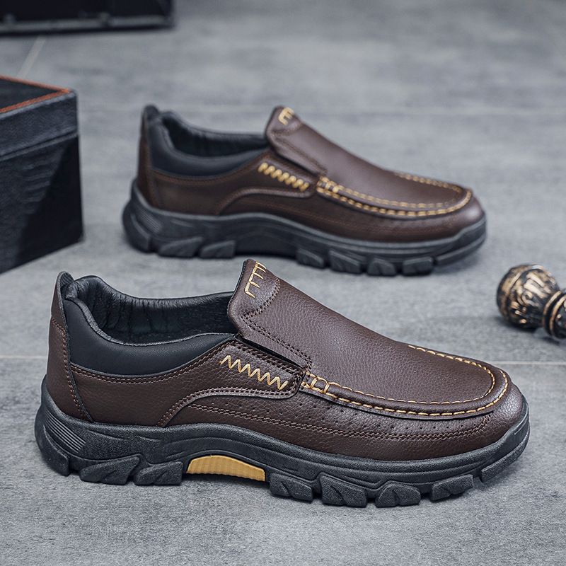 New Spring Autumn Men's Casual British Middle-aged Dad Fashion Business Leather Shoes_vogvips.com
