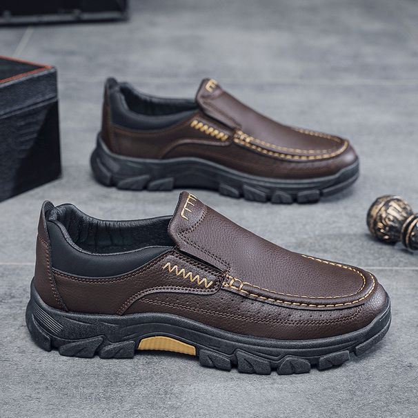 New Spring Autumn Men's Casual British Middle-aged Dad Fashion Business Leather Shoes_vogvips.com