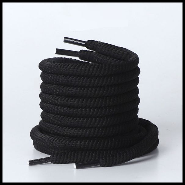 Shoe Accessories Open Smile Bread Shoelaces Canvas Shoes Dad Shoes Men And Women Black And White Bold Round Shoelaces Suitable_vogvips.com