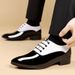 Men's Fashionable Low-Cut Business Casual Shoes - Pointed Toe PU Leather Oxfords With Soft Rubber Sole For Office & Daily Wear With Glossy Soft Sole_vogvips.com