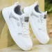 Men's Running Shoes White Grey Blue Color Block Low Top Sneakers Daily Outfit_vogvips.com