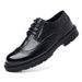 Euro Step Men's Leather Spring Breathable Business Formal Brogue Carved British Casual Height Increasing Groom Wedding Shoes_vogvips.com