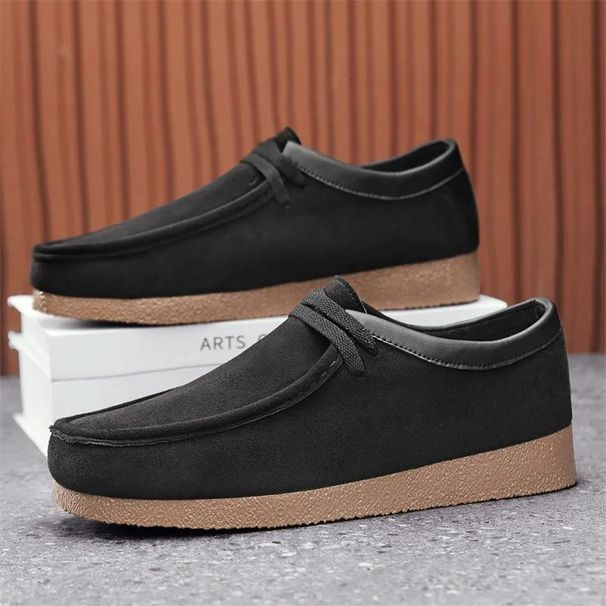 Autumn Men Casual Suede Work Shoes Male Slip On Comfortable Flats Soft Sneakers Platform British Business Party Dress_vogvips.com