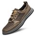 Men's Mesh Board Shoes Two-layer Cowhide Enlarged Hole Mesh Breathable Leisure Sports_vogvips.com