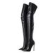 Fashion Boots Pointy Back Zipper Heel Skinny Leg Boots Women's Over-the-knee Leather Boots_vogvips.com