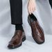 Men's Shoes Fashion Square Toe Men's New Black Business Formal Wear Derby Shoes Lace-up Genuine Leather British Brown Banquet Dress Wedding Leather Sh_vogvips.com