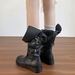 Designer Leather Flap Cover,two-way Wear,stackable Boots,women's,with Belt Buckle,motorcycle-style, Martin Boots, Mid-calf Length,western Cowboy Boots_vogvips.com