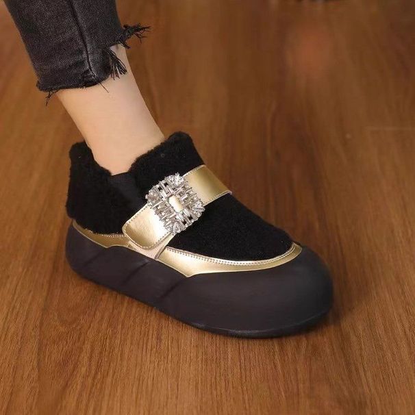 Student Plush Thick Snow Boots For Women, 2025 New Soft Soled Anti Slip Casual Shoes, Popular One Foot Cotton Shoes_vogvips.com
