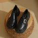 Simulated Cowhide Loafers For Women, Suitable For Business And Casual Wear, One-piece Slip-on Leather Shoes With Soft Sole, Casual Shoes_vogvips.com