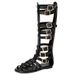 Gladiator Sandals 2025 Summer Ladies Top Knee High Boots Roman Bandage Women Fashion Zip Flat Sandal Big Size_vogvips.com