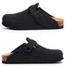 Evshine Men's Cow With Arch Support Leather Mules Comfort Fashion Potato Shoe Women Cork Footbed Genuine Suede Clogs_vogvips.com