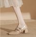 Bare Color Mary Jane Small Leather Shoes For Women With A Skirt, Thick Heel, Women's Evening Dress, Gentle Style Shoes For Women_vogvips.com