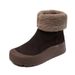Thick-Soled Suede Cowhide Snow For Women Winter 2024 Genuine Leather Two-Way Foldable Women's Shoes With Fleece Lining_vogvips.com