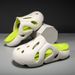 Men’s Shoes Men's Non Slip Slippers For Outdoor Wear In Summer New Beach Deodorant Soft Sole Thick Sole Couple Hole Shoes For Men_vogvips.com