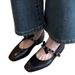 Sheepskin Version Single Shoes Women's Flat Leather Shoes Shallow Mouth Ballet Shoes Square Head Retro Mary Jane Shoes_vogvips.com