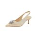 Qianluhui Exquisite Rhinestone High-End Dress Shoes With Elegant Style, Thin Heel, Pointed Closed Toe, And Open Back_vogvips.com