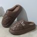 Waterproof Large Size Men's For Outdoor Wear, Winter Fleece-Lined Warm Home Anti-Cold Casual Thick-Soled Cotton Slippers_vogvips.com