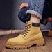 European Warm Series Men's Martin 2025 Autumn Winter Casual Korean Style Yellow With Fleece Lining Thickened Warm Leather Boots Trendy_vogvips.com