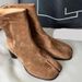 Women Ankle Boots Fashion Autumn Winter Soft Leather Split Toe Tabi Thick High Heels Chunky Shoes Ins Style Short Booties_vogvips.com