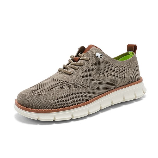 New Autumn Lightweight Lace Up Sports Casual Breathable Fly Woven Loafers Plus Size Men's Shoes_vogvips.com