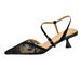 Elegant Retro Mesh Floral Peep-toe Hollow-out Sandals - New Women's Summer Open-back Stiletto Heels_vogvips.com