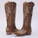 2026 Winter Cross-Border Trade New Autumn Fashion Women's Wide-Leg Shiny Denim Boots_vogvips.com