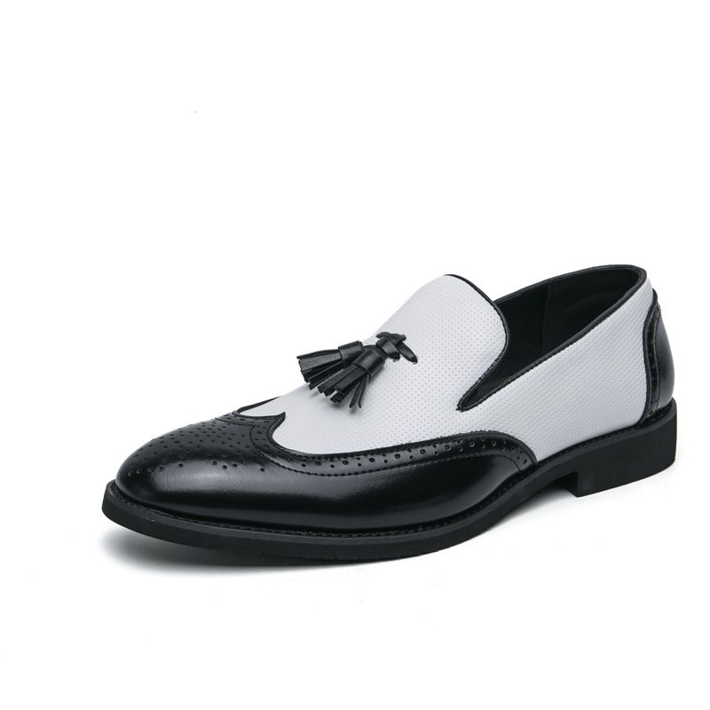 2025 Autumn New British Casual Men's Fashion Single Business Block Carved Tassel Small Leather Shoes_vogvips.com