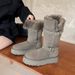 Henan Sanpo Women's Long-Tube Thick-Soled Snow Boots, New Winter High-Tube Fleece-Lined Thickened Wool Riding Boots_vogvips.com