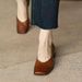 This Year's Popular Shoes, Low Order For Women, 2025 French Square Toe Thick Heels, One Foot Soft Soled Bean Shoes_vogvips.com