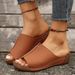 New Plus Size Women's Sandals With Comfortable Wedge Heel Thick Sole, Simple And Casual Outdoor Slippers_vogvips.com