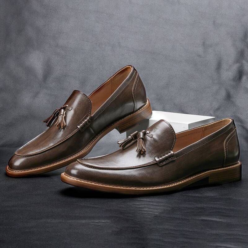 Extra-large Size New Shoes, High-end Luxury Loafers, Men's British-style Business Slip-on Leather Loafers_vogvips.com