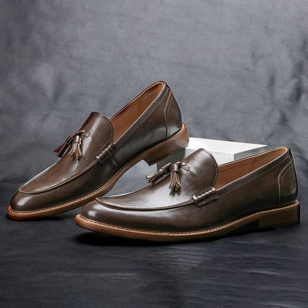 Extra-large Size New Shoes, High-end Luxury Loafers, Men's British-style Business Slip-on Leather Loafers_vogvips.com