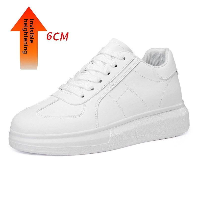 Invisible Inner Heightening Men's Shoes Thick-soled Heightening Shoes Men's Casual Little White Shoes Sports Shoes Board Shoes Round Head_vogvips.com